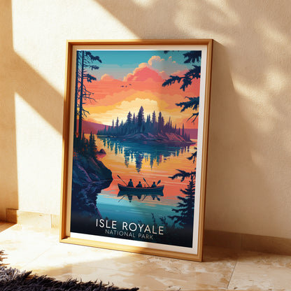 Isle Royale National Park Poster – Retro Michigan Travel Wall Art