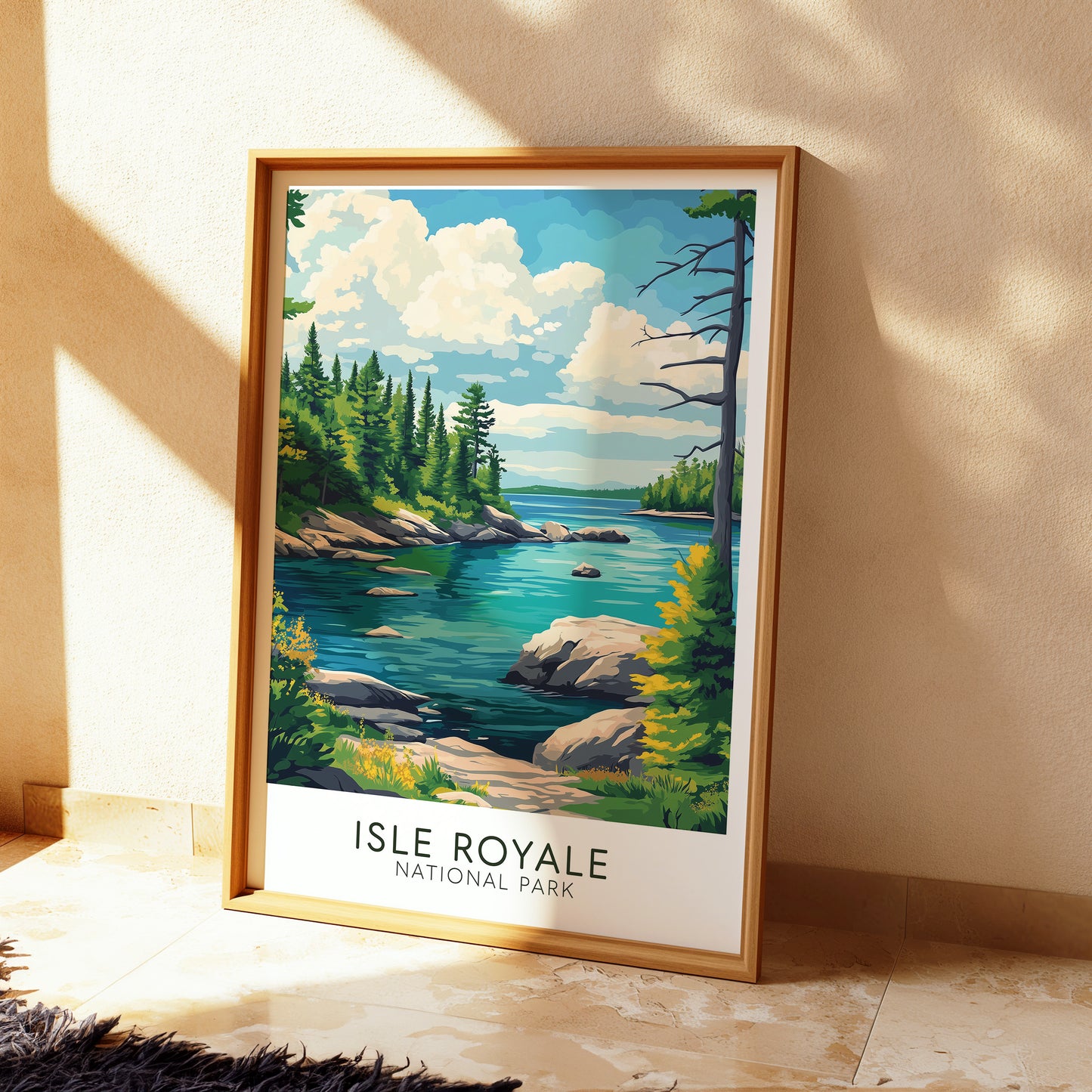 Isle Royale National Park Poster – Vintage Michigan Travel Print