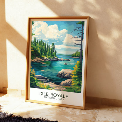 Isle Royale National Park Poster – Vintage Michigan Travel Print