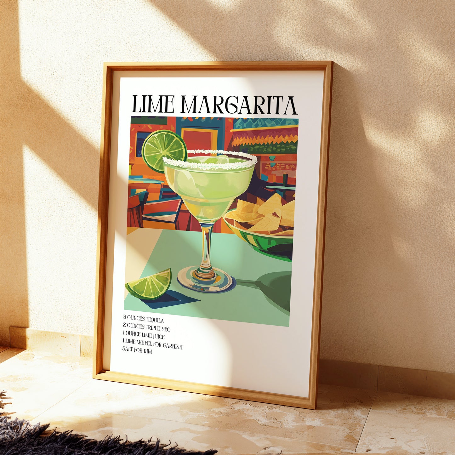Margarita Cocktail Poster — Trendy Bar Cart Wall Art Print for Cocktail Lovers