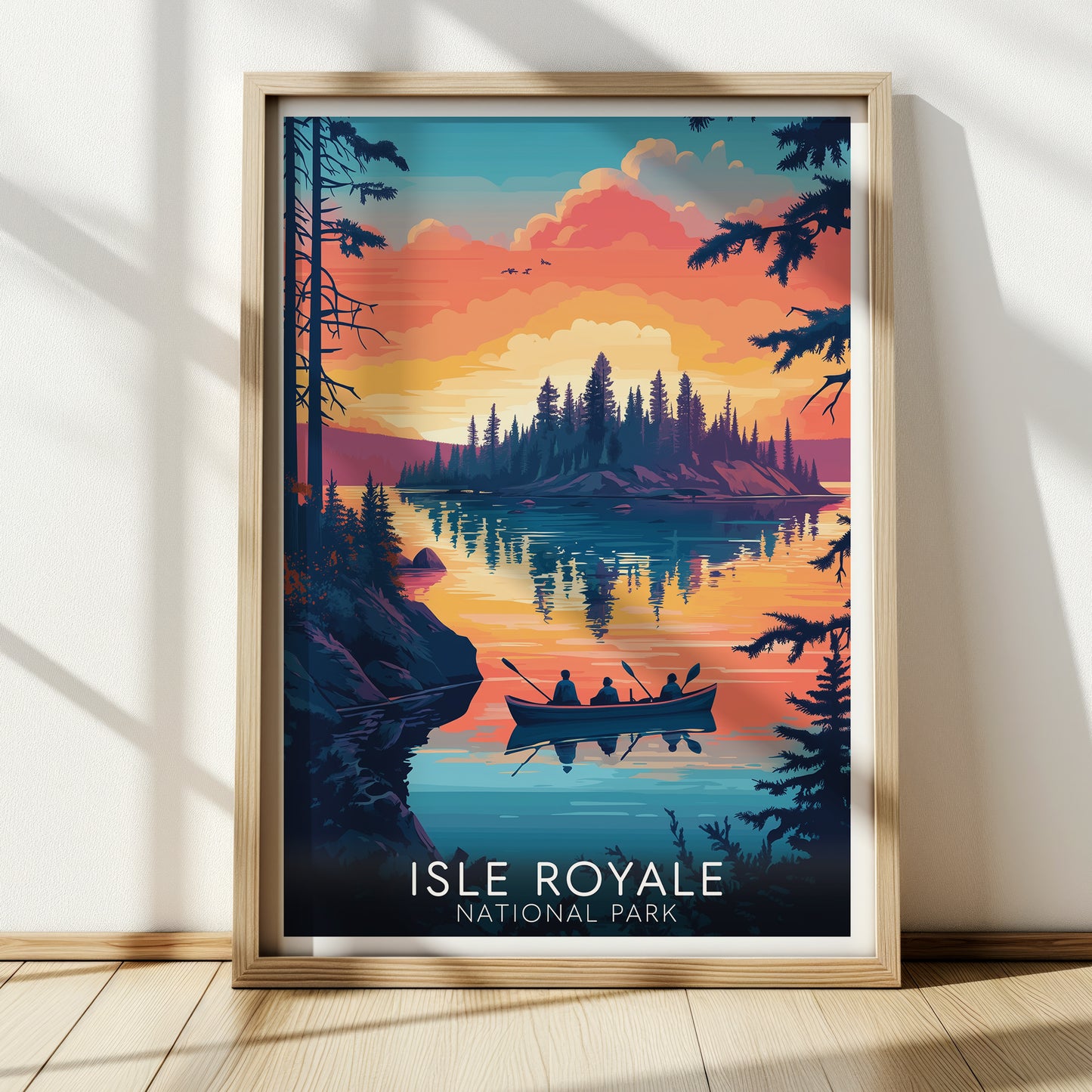 Isle Royale National Park Poster – Retro Michigan Travel Wall Art