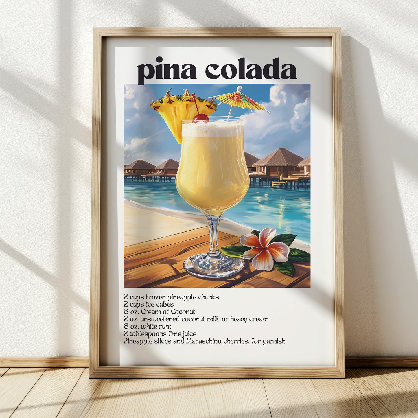 Pina Colada Cocktail Poster
