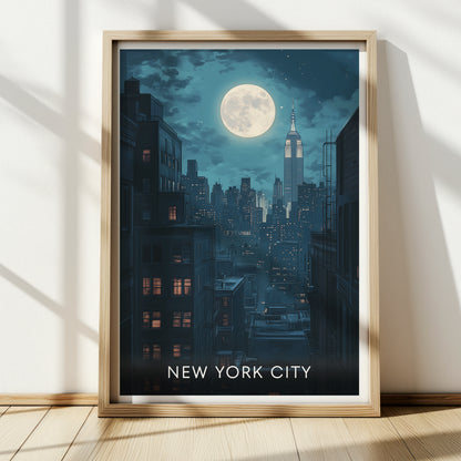 New York City Poster, New York City Cityscape Poster, NYC Travel Poster, Vintage Wall Art, Printable Wall Art, Retro Wall Art | NY005P