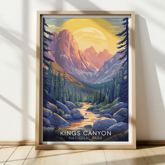 Kings Canyon National Park Poster, California Travel Poster, Vintage Wall Art, Printable Wall Art, Retro Wall Art | CA009P