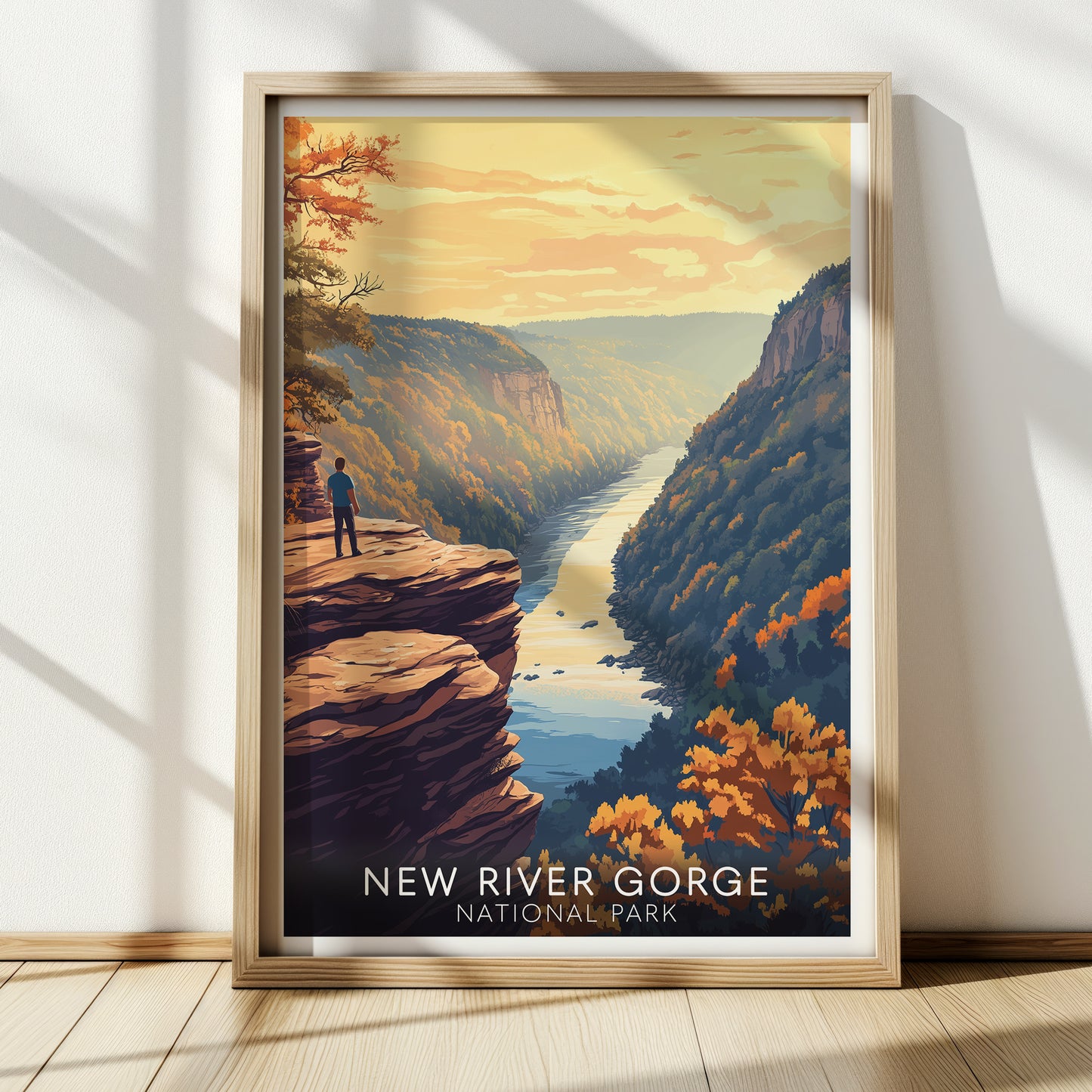 New River Gorge Poster — Vintage National Park Wall Art Print for Adventure & Nature Lovers
