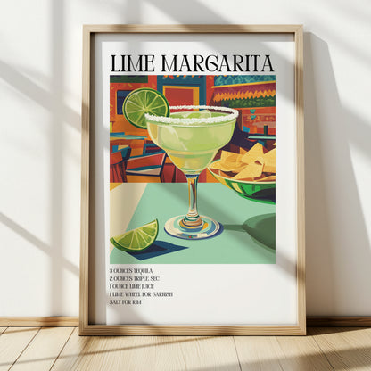 Margarita Cocktail Poster — Trendy Bar Cart Wall Art Print for Cocktail Lovers