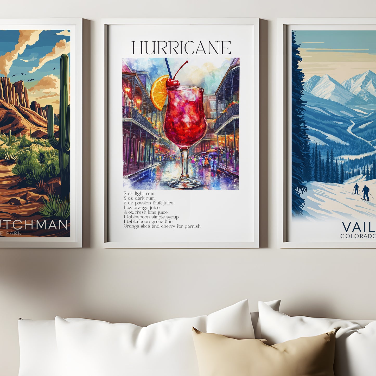 Hurricane Cocktail Poster - Recipe Print