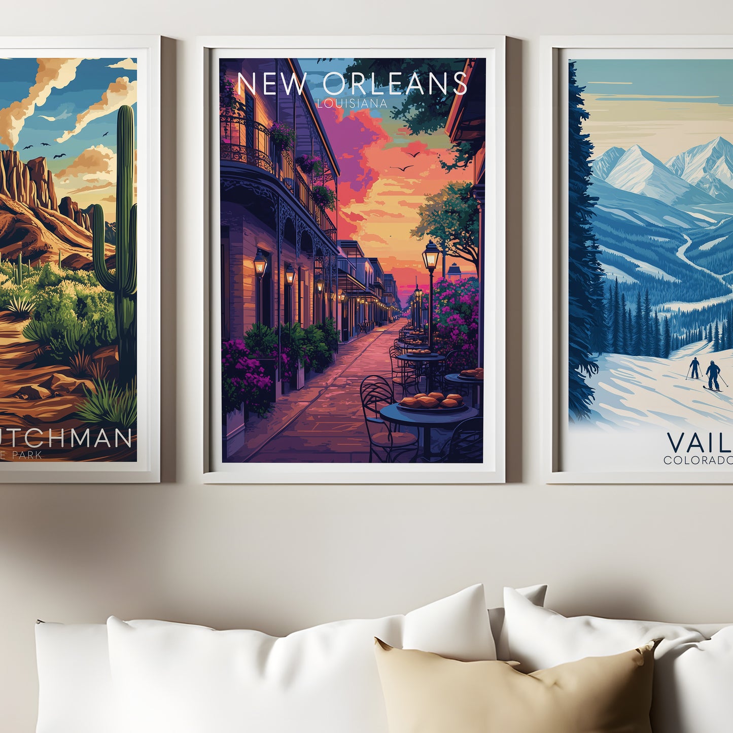 New Orleans Travel Poster – Bourbon Street Wall Art Print