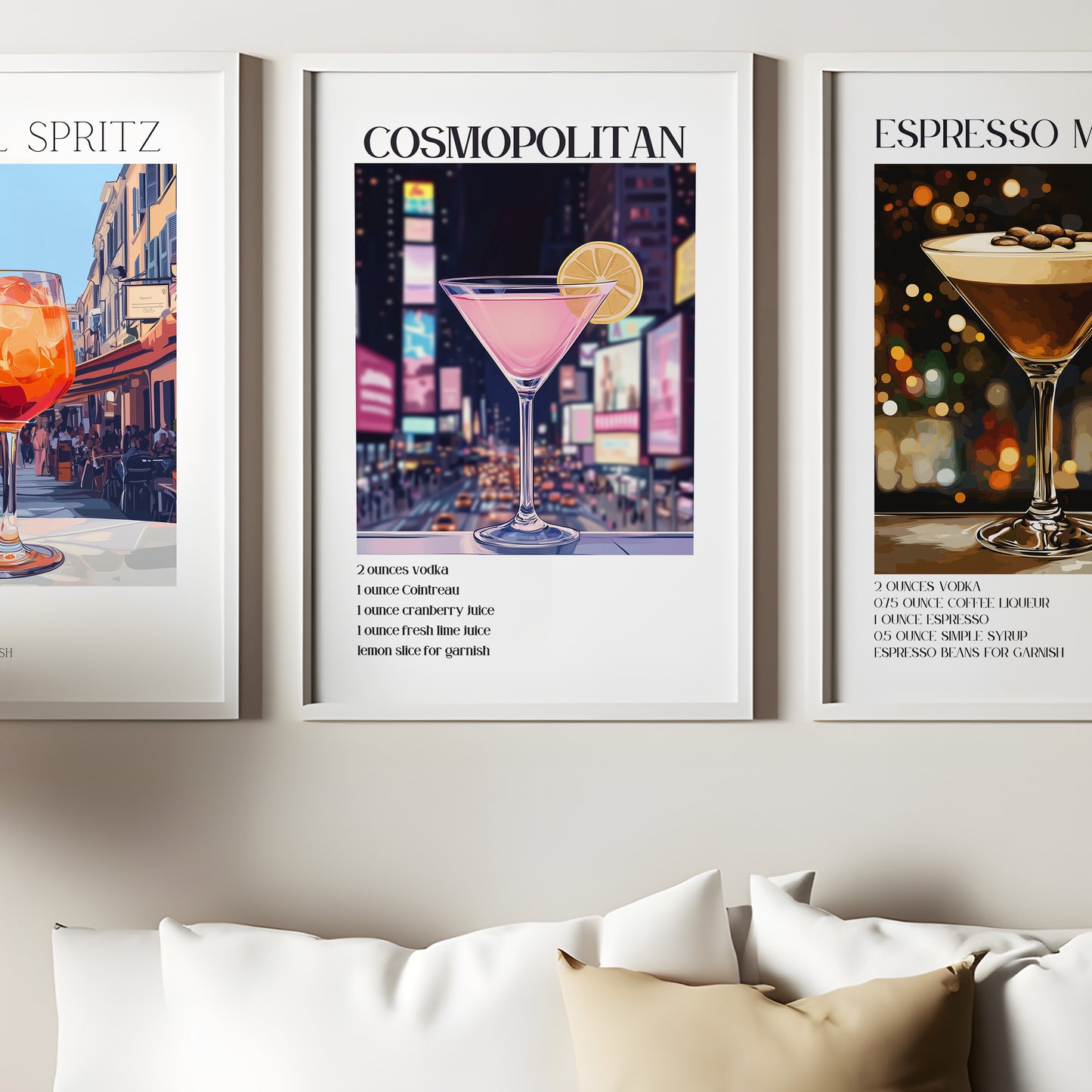 Cosmopolitan Cocktail Poster - Recipe Print