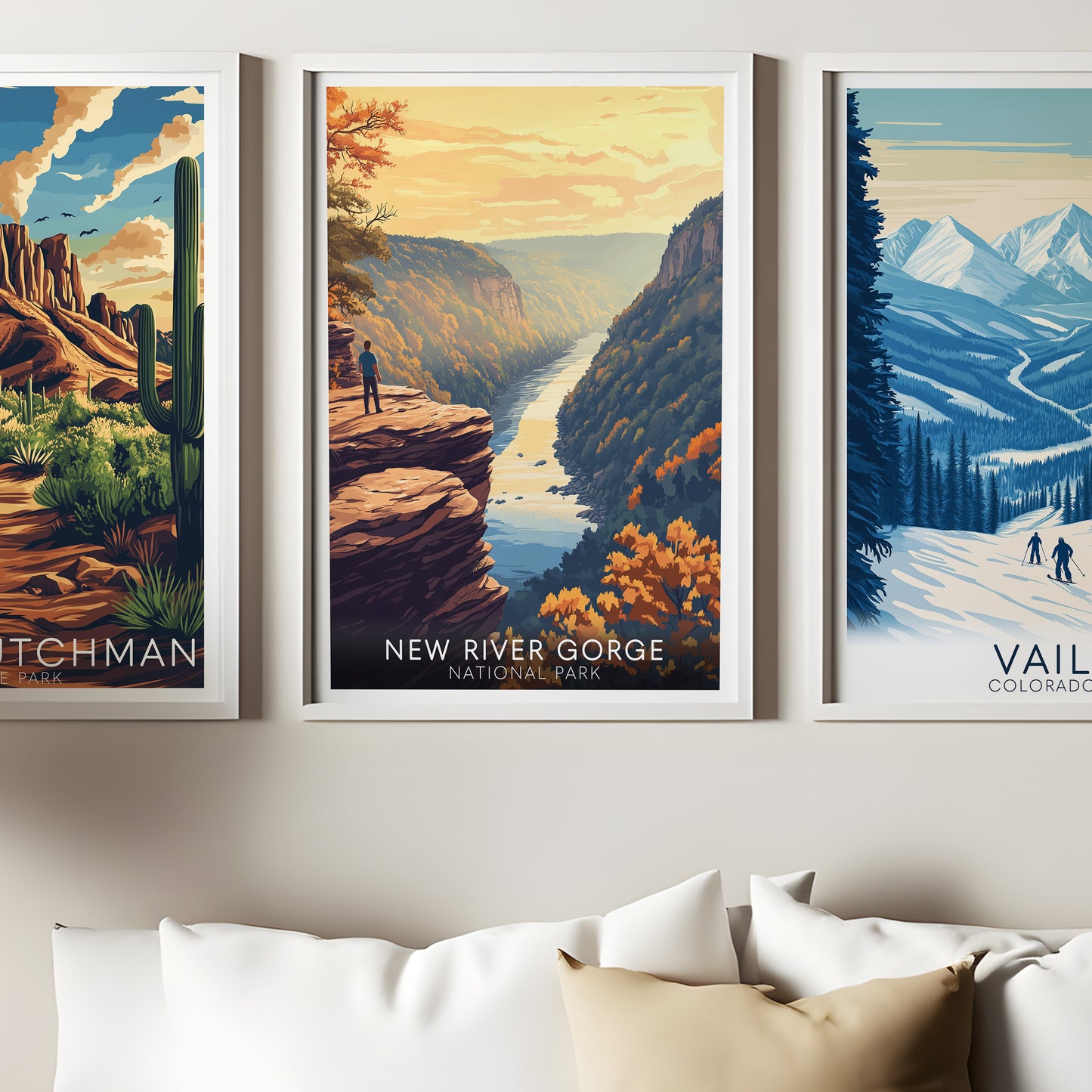 New River Gorge Poster — Vintage National Park Wall Art Print for Adventure & Nature Lovers