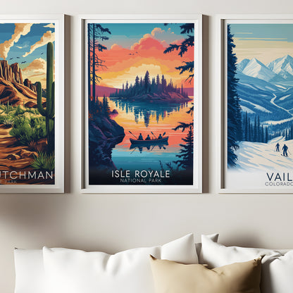 Isle Royale National Park Poster – Retro Michigan Travel Wall Art