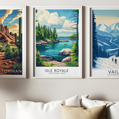 Isle Royale National Park Poster – Vintage Michigan Travel Print