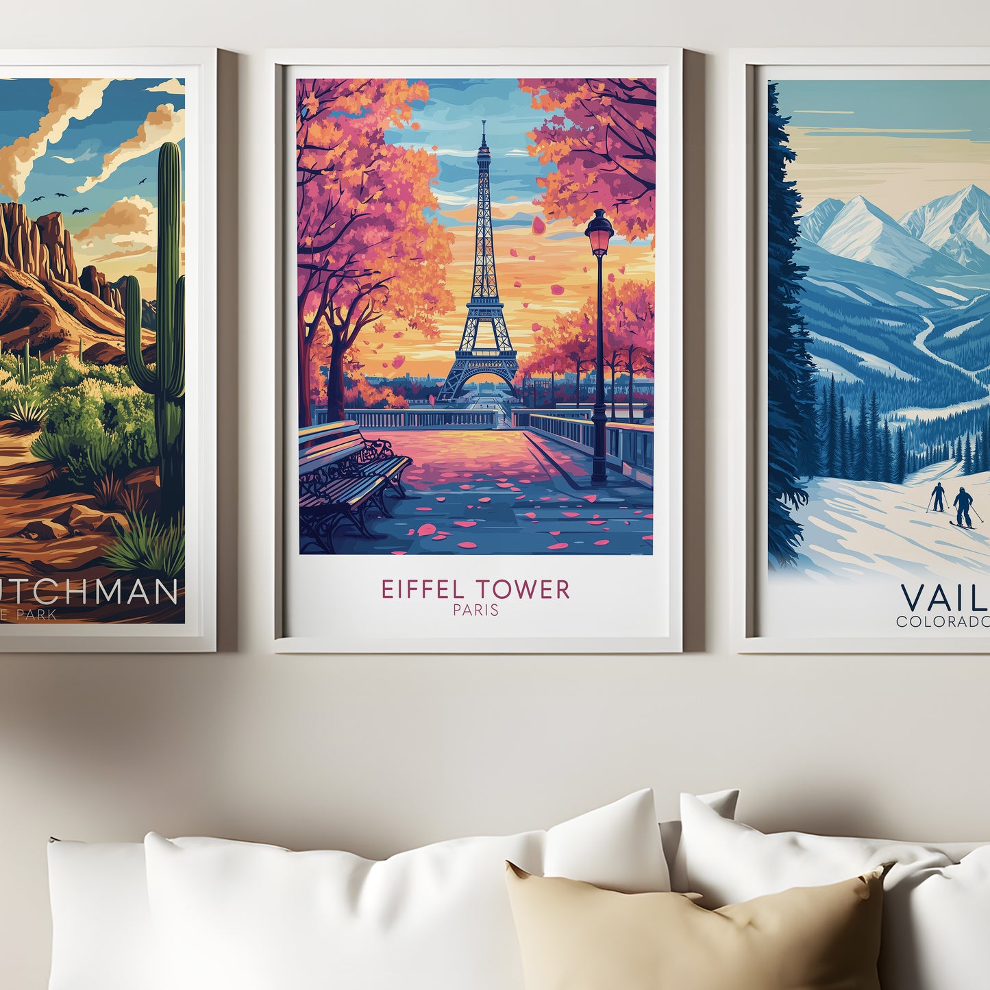 Eiffel Tower Paris Poster – Romantic Spring Travel Wall Art