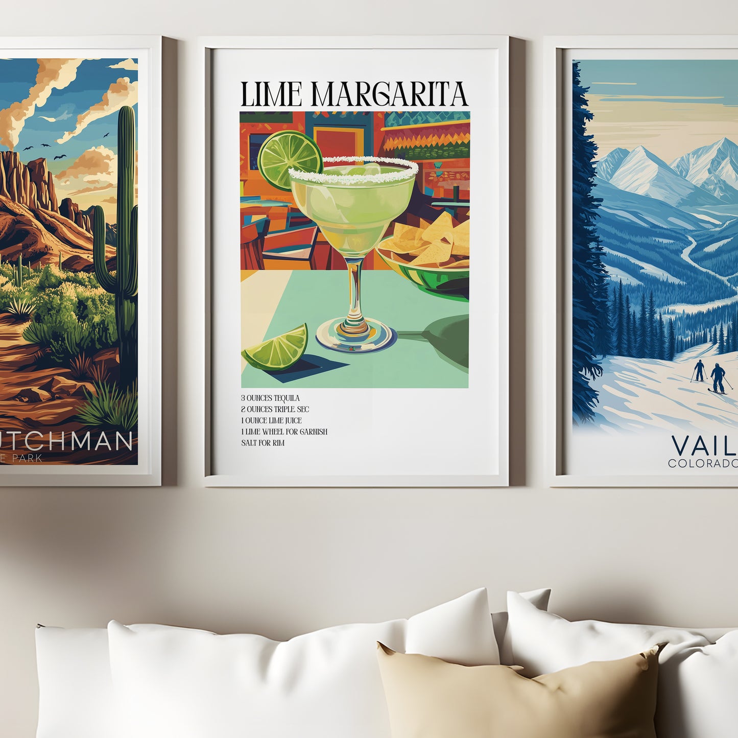 Margarita Cocktail Poster — Trendy Bar Cart Wall Art Print for Cocktail Lovers