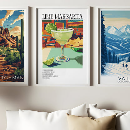 Margarita Cocktail Poster — Trendy Bar Cart Wall Art Print for Cocktail Lovers