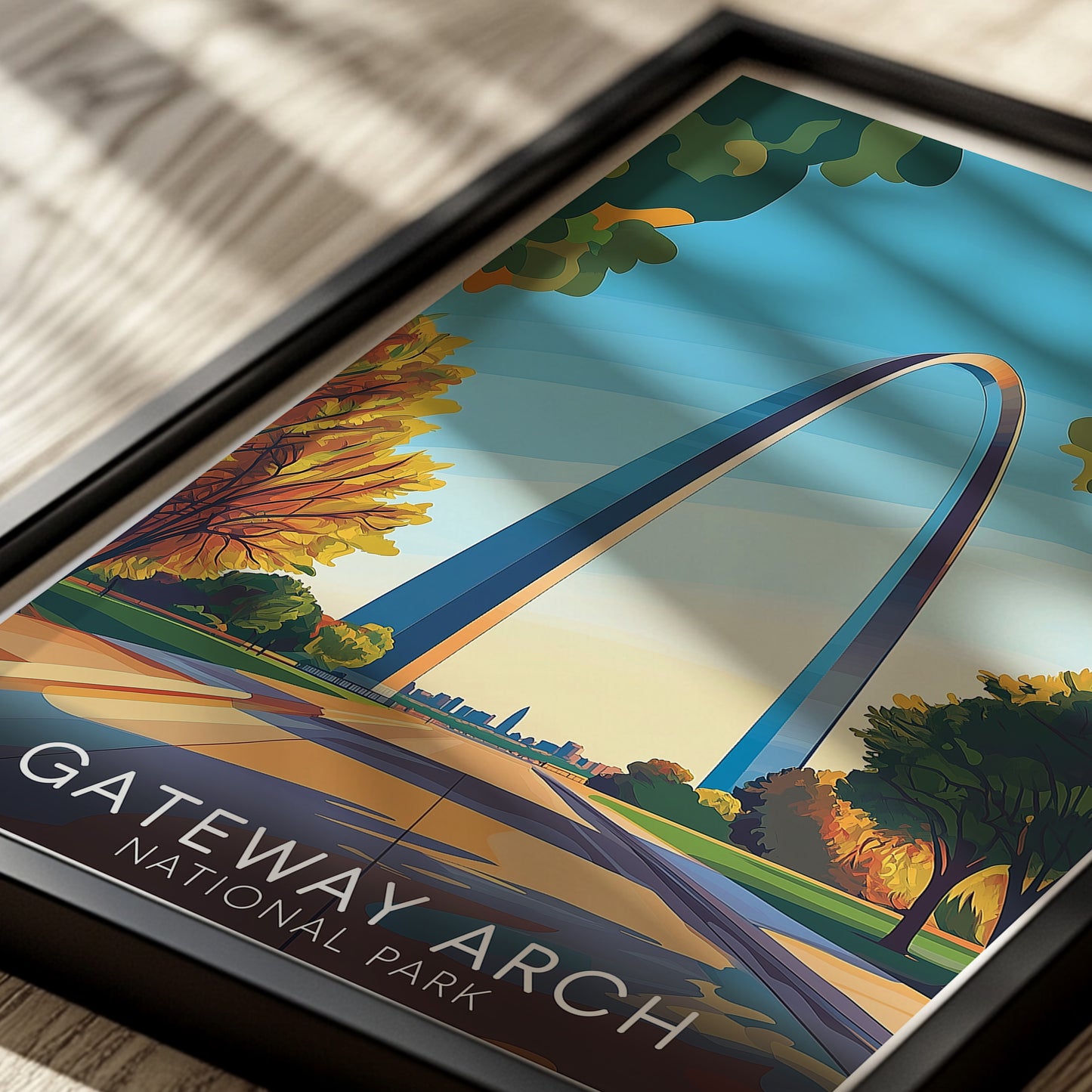 Gateway Arch Poster — Vintage National Park Wall Art Print for Travel & Midwest Decor