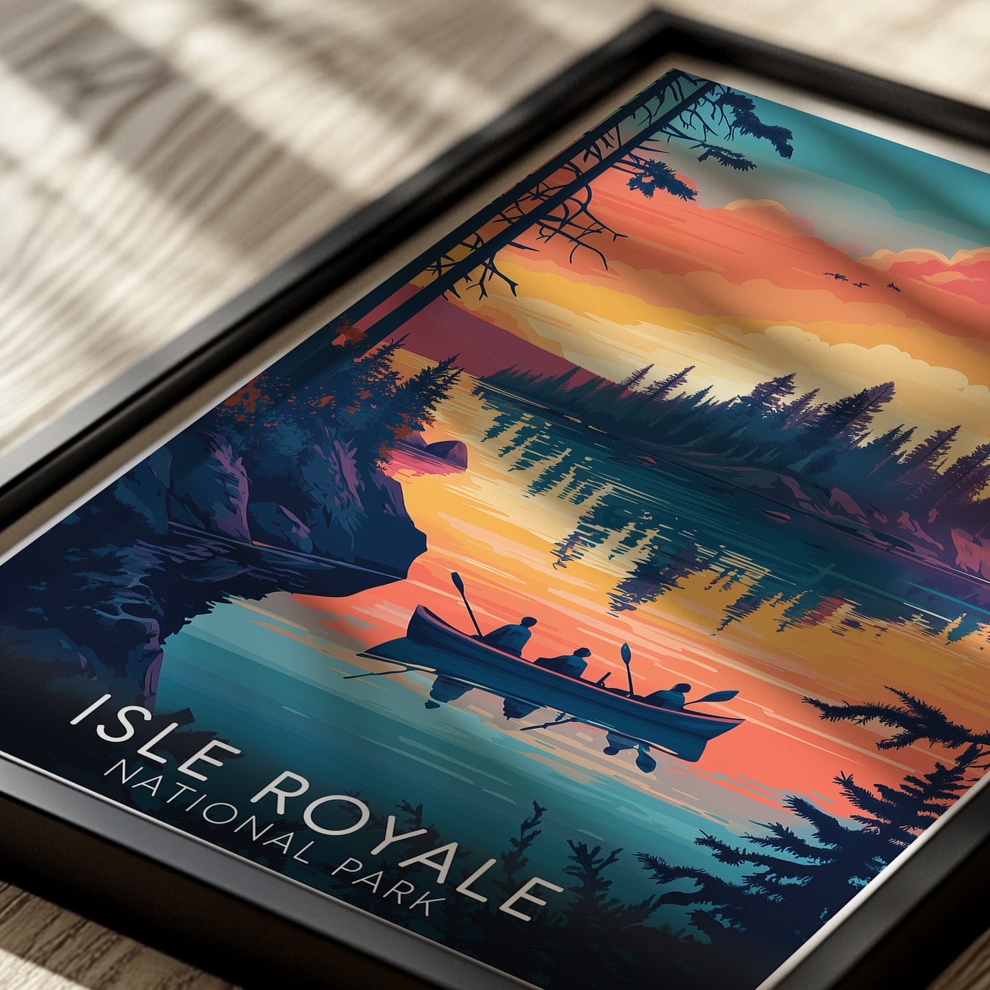 Isle Royale National Park Poster – Retro Michigan Travel Wall Art
