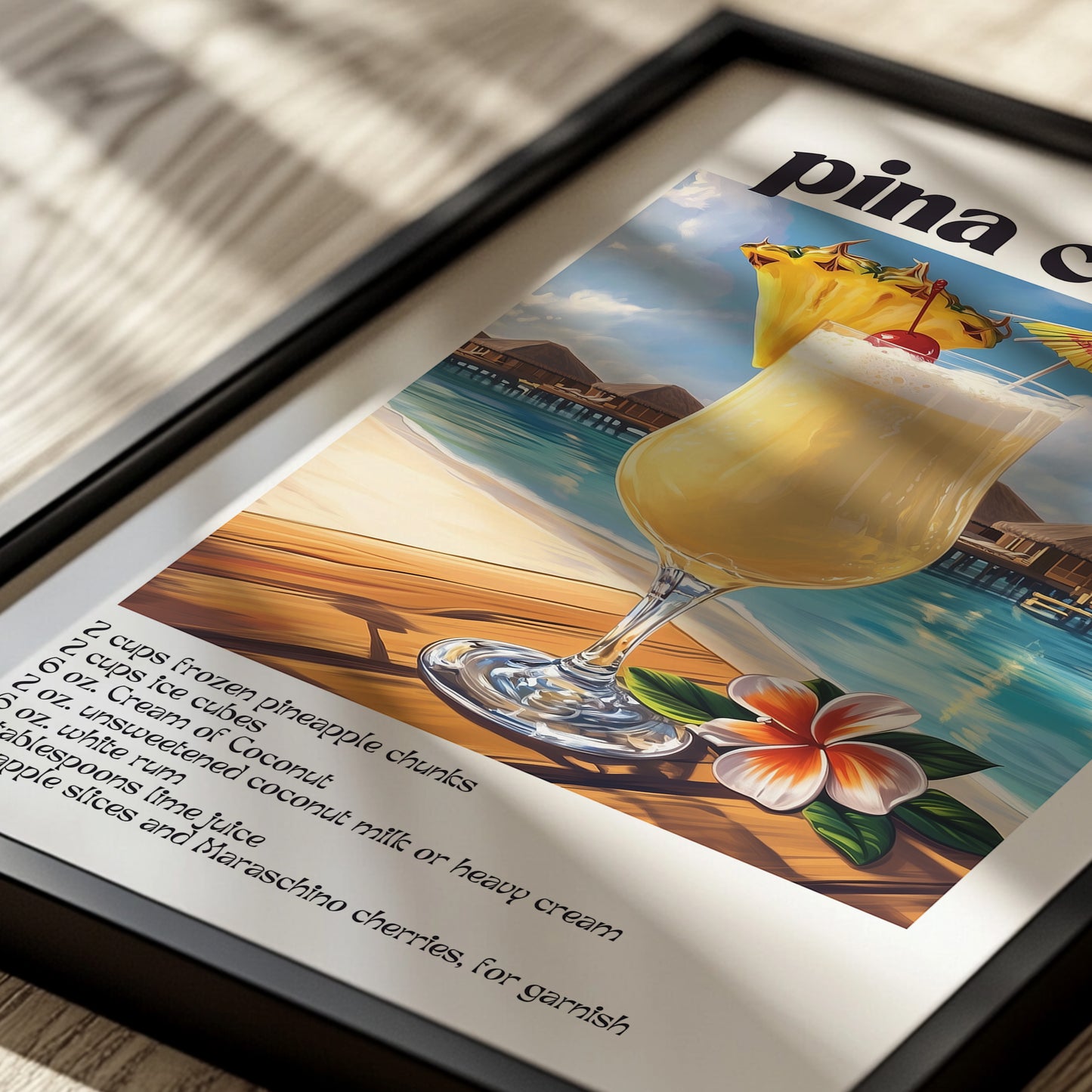Pina Colada Cocktail Poster