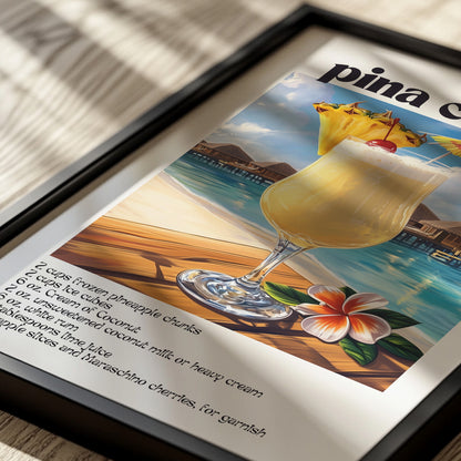 Pina Colada Cocktail Poster