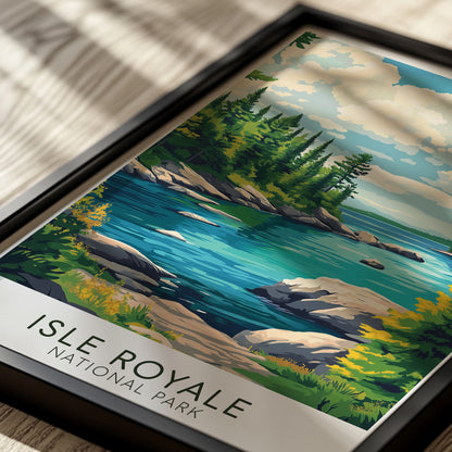 Isle Royale National Park Poster – Vintage Michigan Travel Print