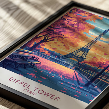 Eiffel Tower Paris Poster – Romantic Spring Travel Wall Art