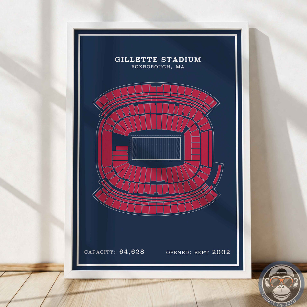 Gillette Stadium - Modern Border Print