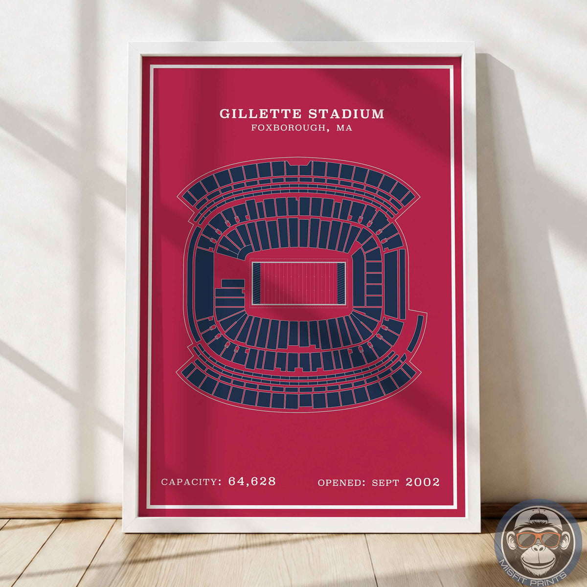 Gillette Stadium - Modern Border Print