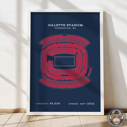 Gillette Stadium - No Border Print