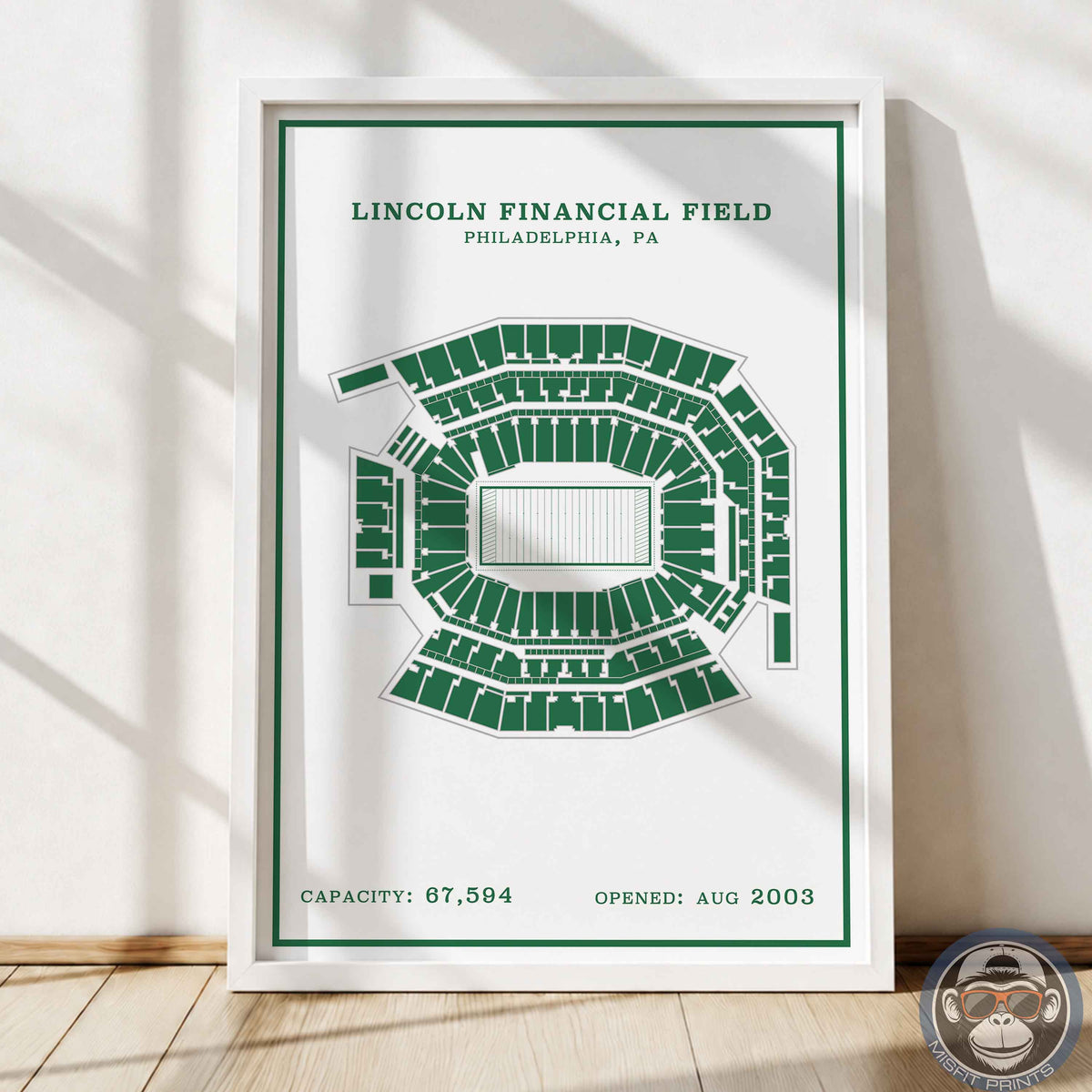 Lincoln Field Stadium - Modern Border Print