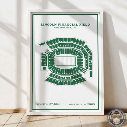 Lincoln Field Stadium - Modern Border Print