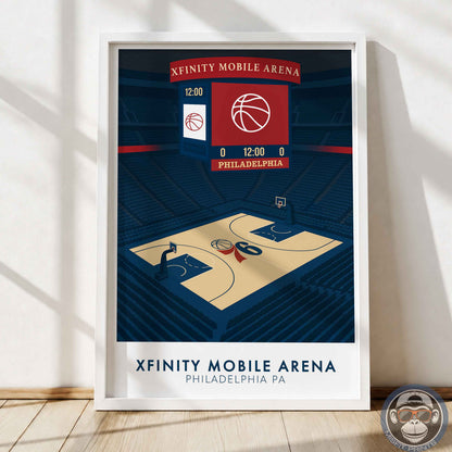 Philadelphia Basketball Arena Poster | Minimalist Wall Art