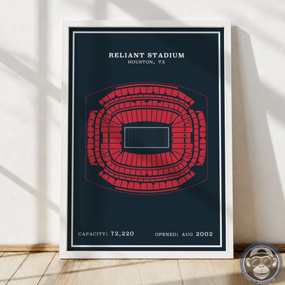 Reliant Stadium - Modern Border Print