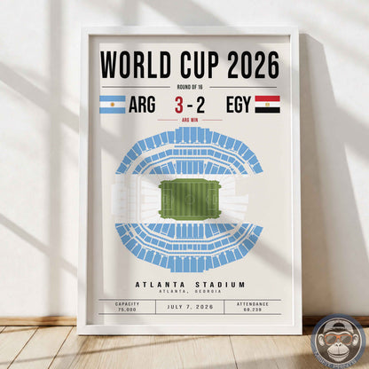 Argentina vs. Egypt World Cup Match Poster