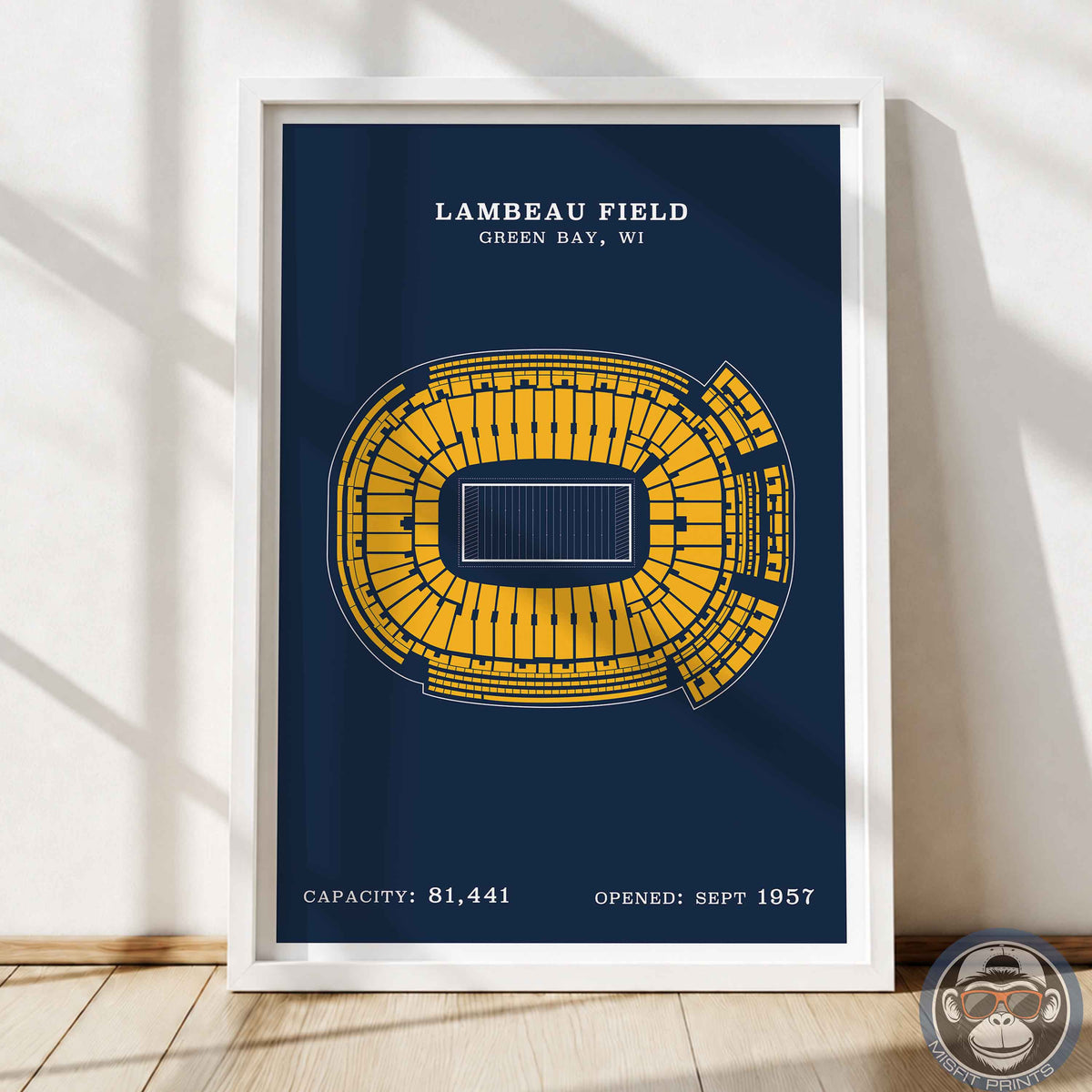 Lambeau Field Stadium - Border Print