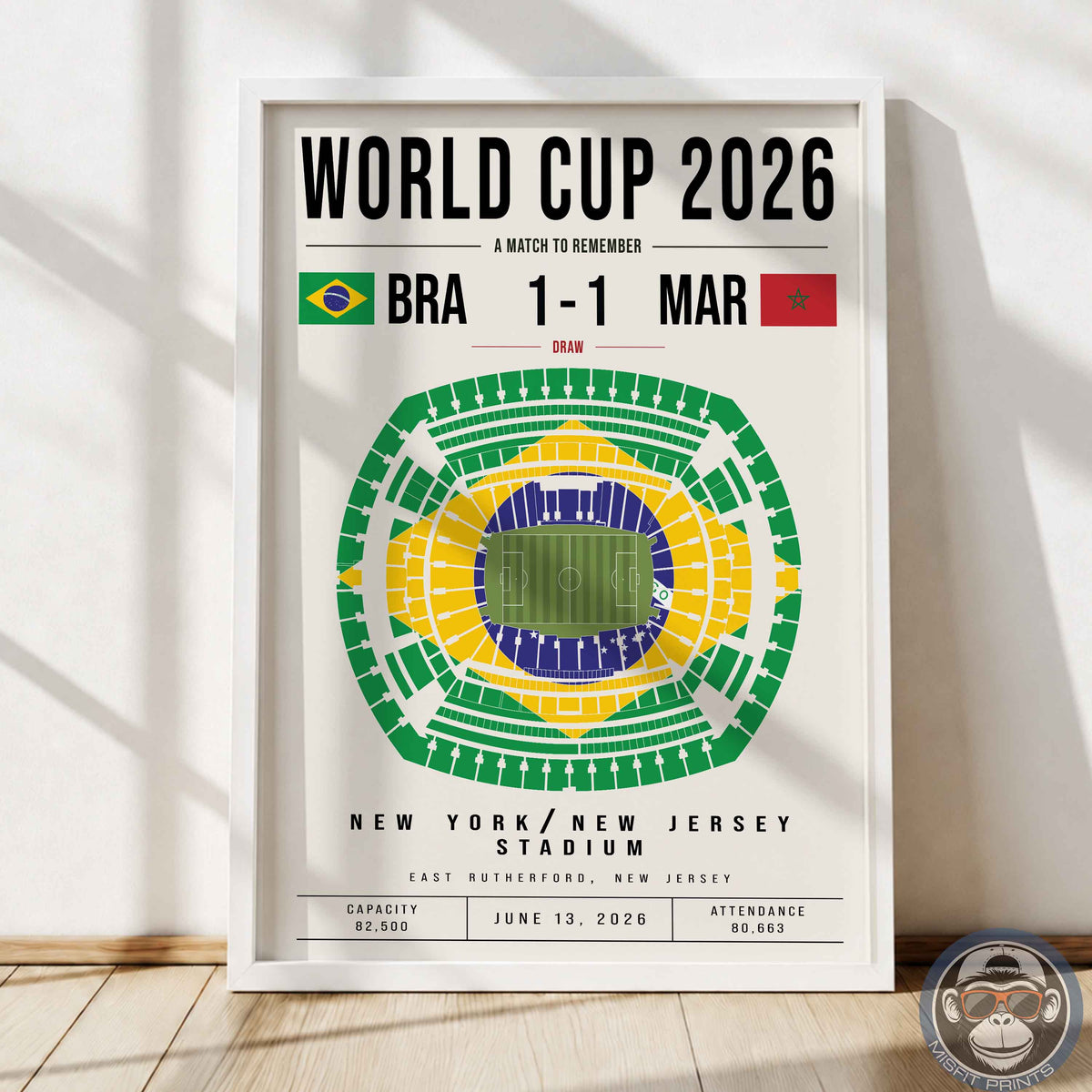 Brazil vs. Morocco World Cup Match Poster