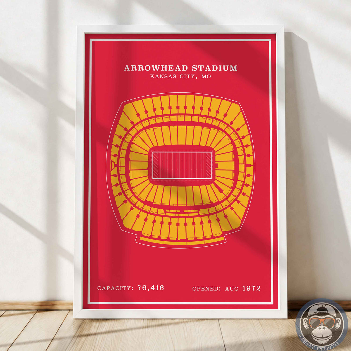 Arrowhead Stadium - Modern Border Print