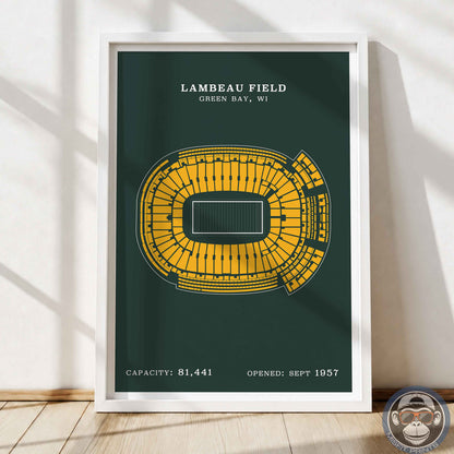 Lambeau Field Stadium - Border Print