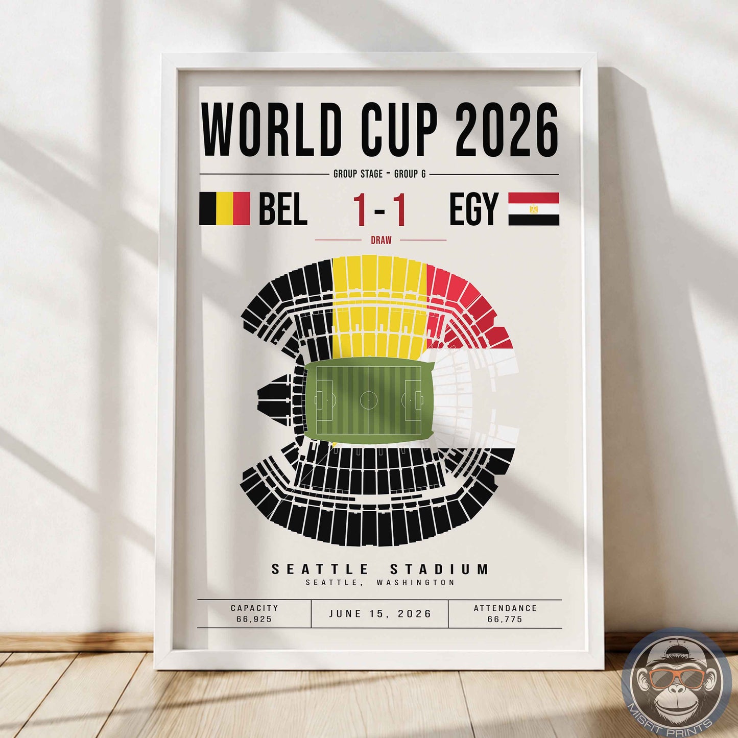 Belgium vs. Egypt World Cup Match Poster