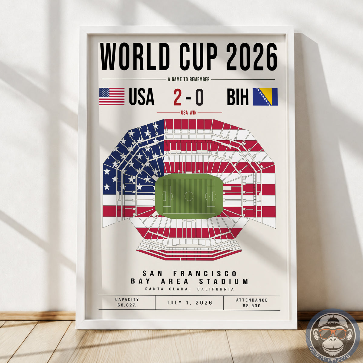 USA vs. Bosnia World Cup Match Poster