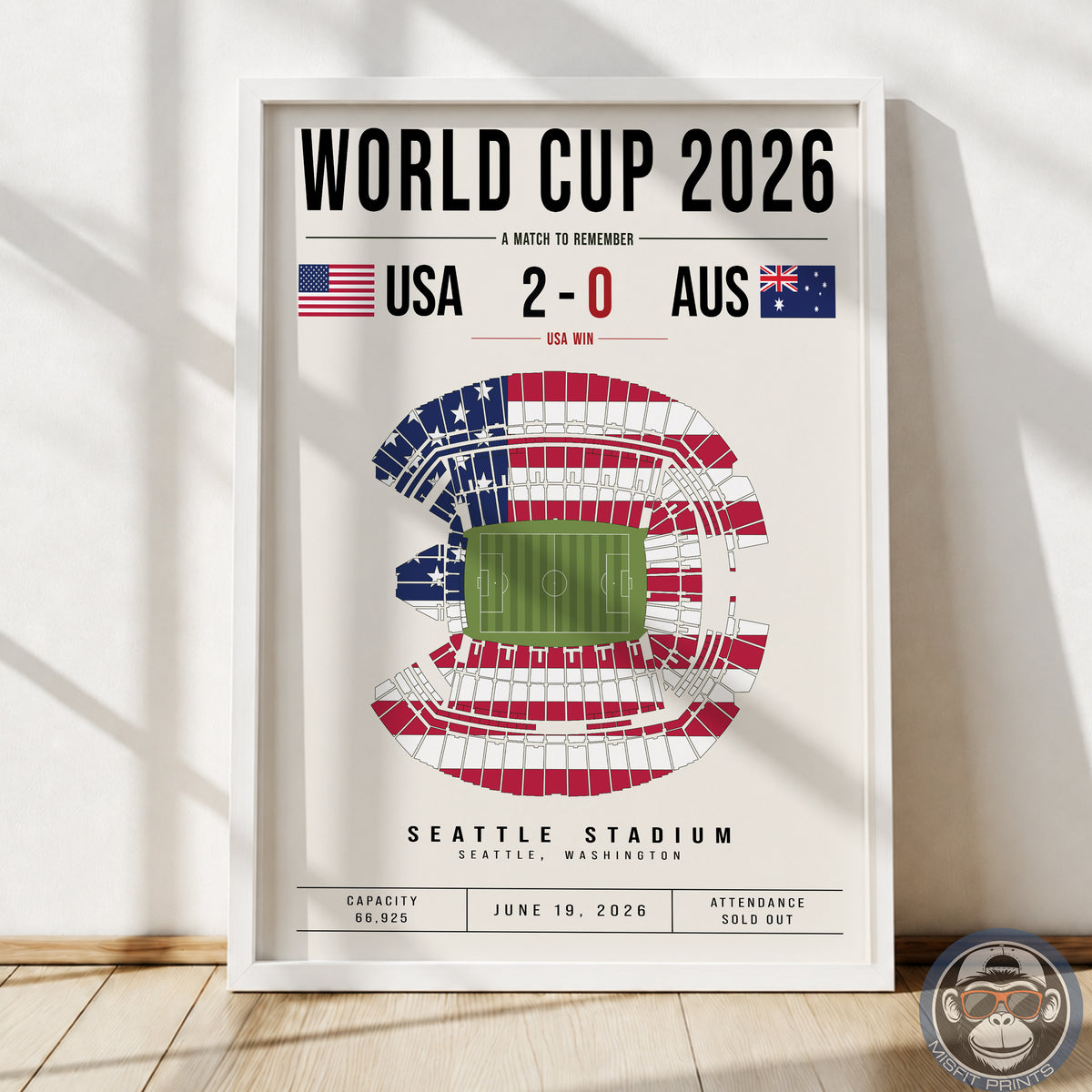 USA vs. Australia World Cup Match Poster