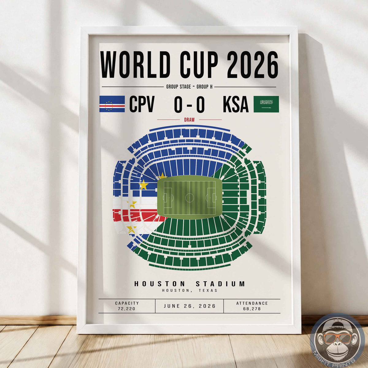 Cape Verde vs. Saudi Arabia World Cup Match Poster