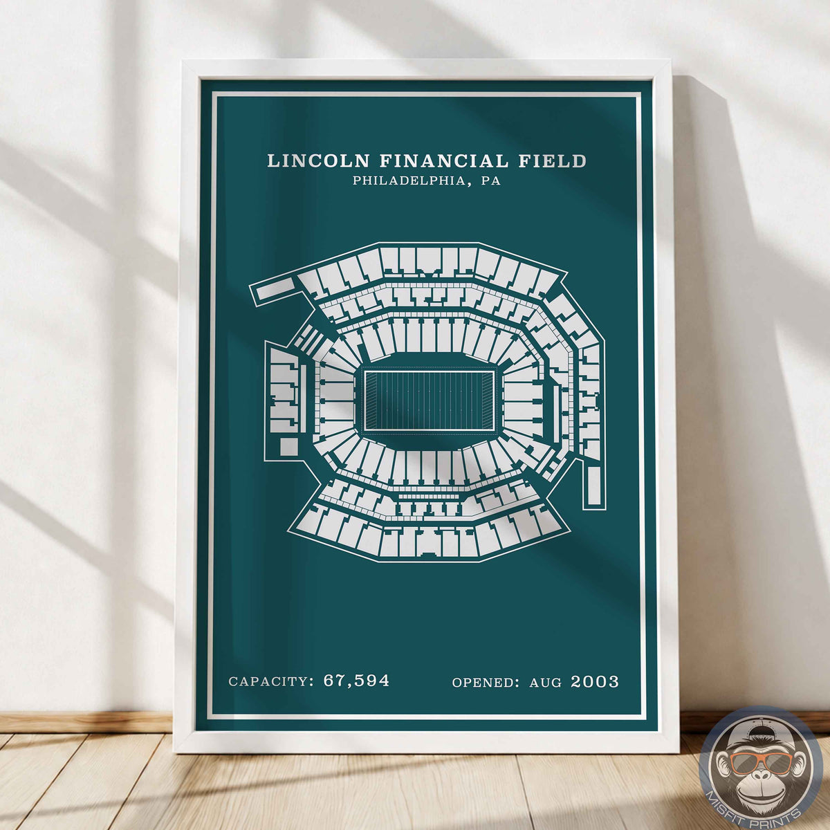 Lincoln Field Stadium - Modern Border Print