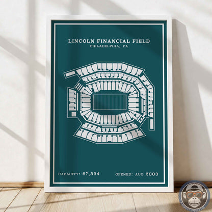 Lincoln Field Stadium - Modern Border Print