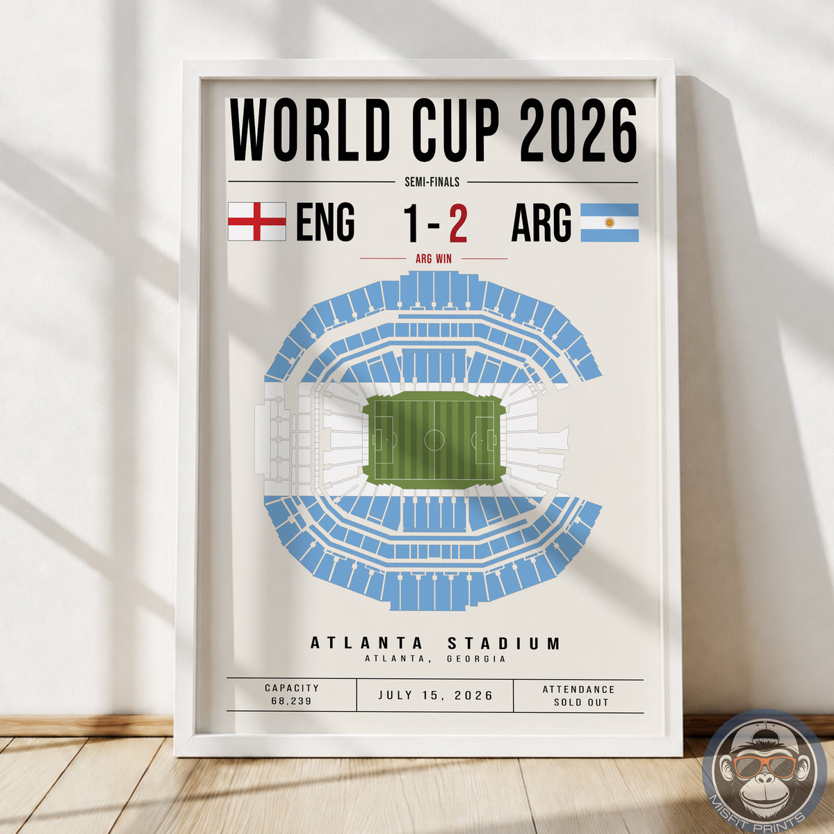 Argentina vs. England World Cup Match Poster