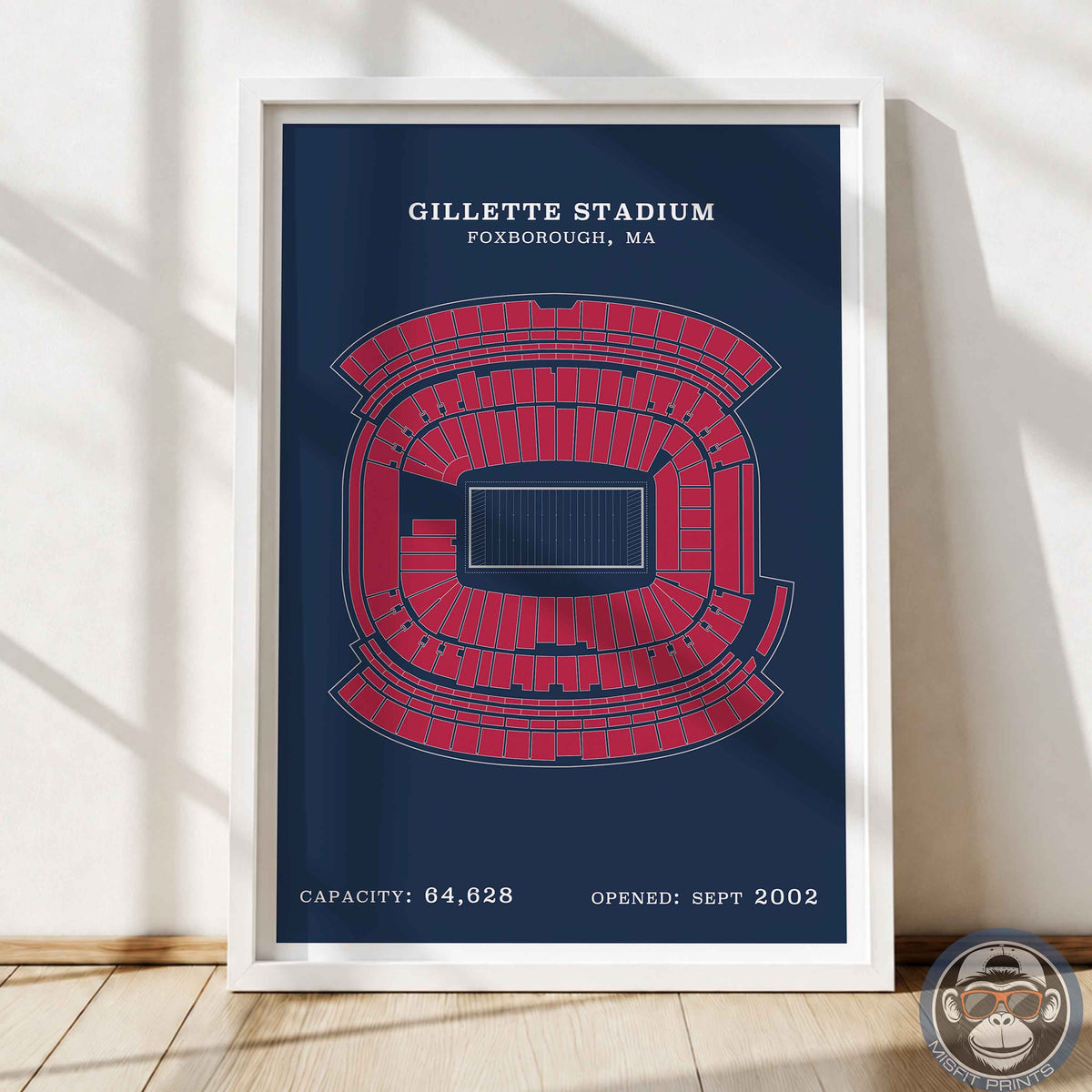 Gillette Stadium - Border Print