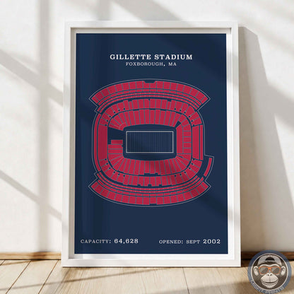 Gillette Stadium - Border Print