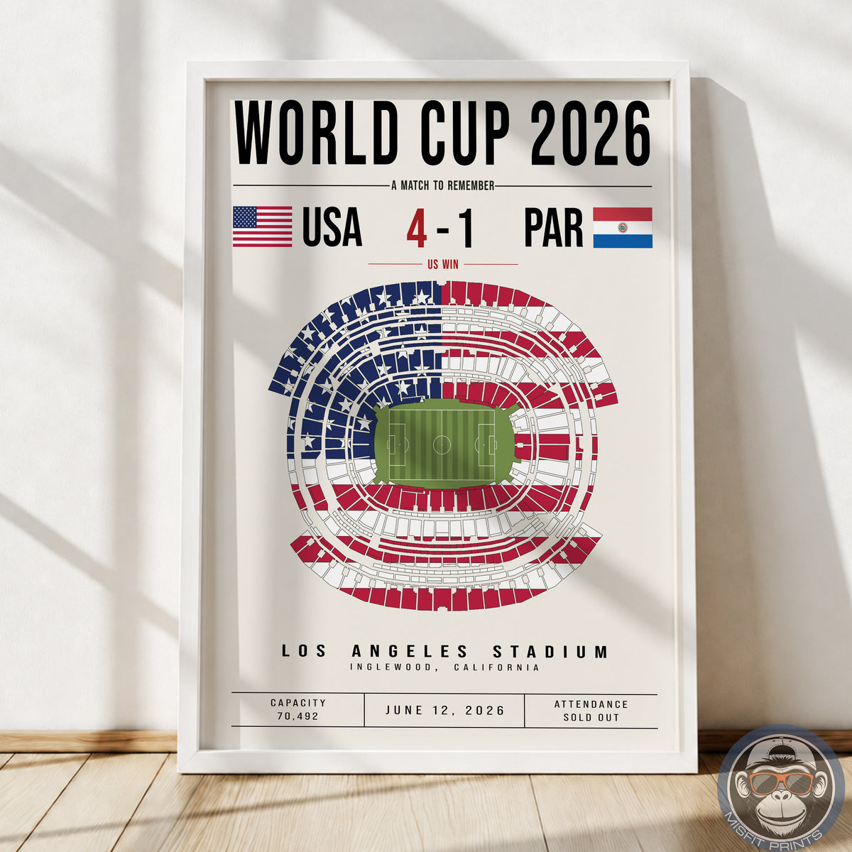 USA vs. Paraguay World Cup Match Poster