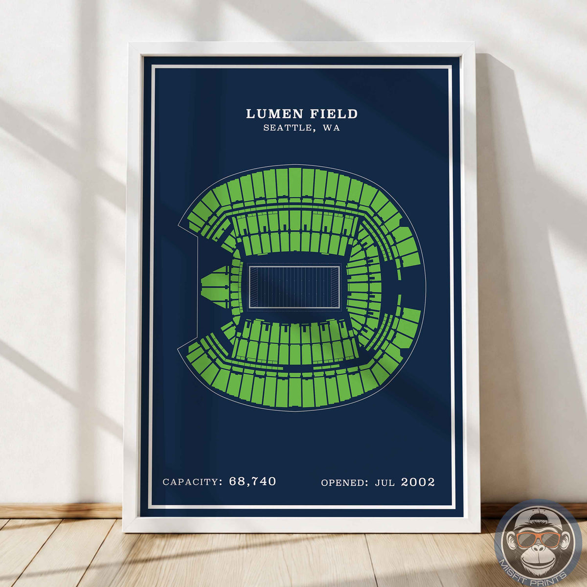 Lumen Field Stadium - Modern Border Print