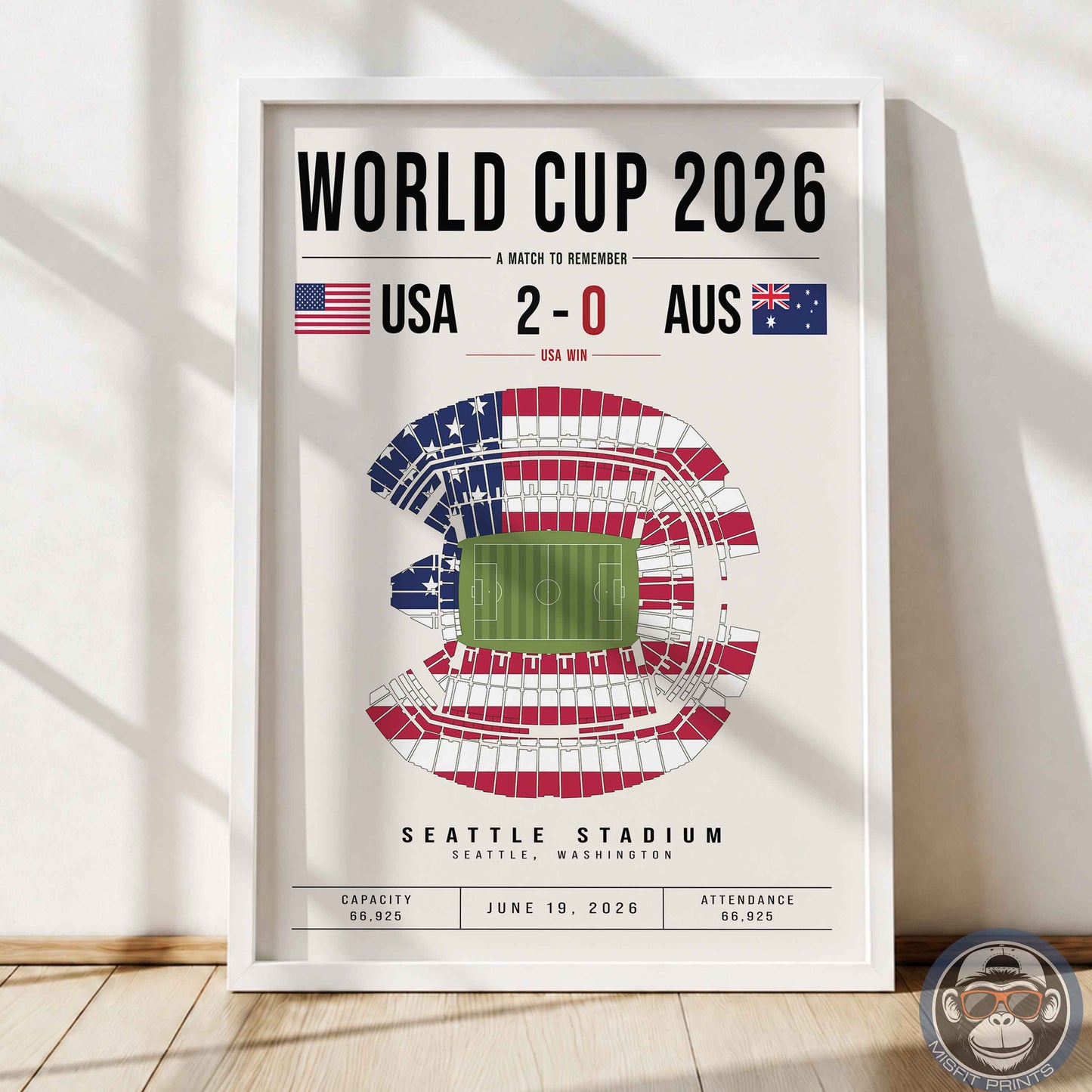USA vs. Australia World Cup Match Poster