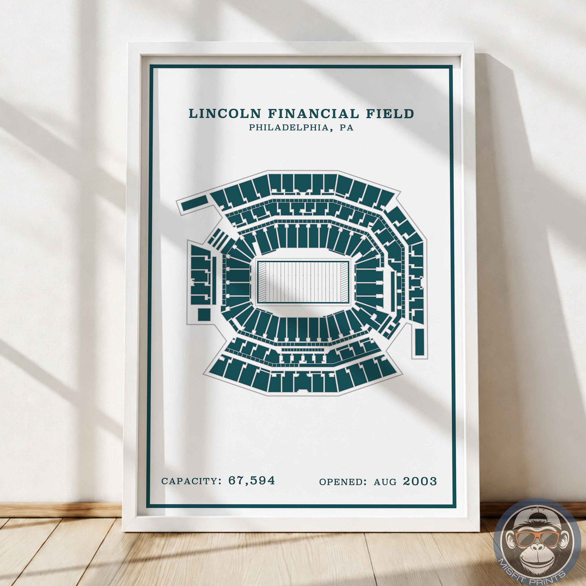 Lincoln Field Stadium - Modern Border Print